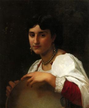 William-Adolphe Bouguereau : L'italienne au tambourin, Italian Girl with Tambourine